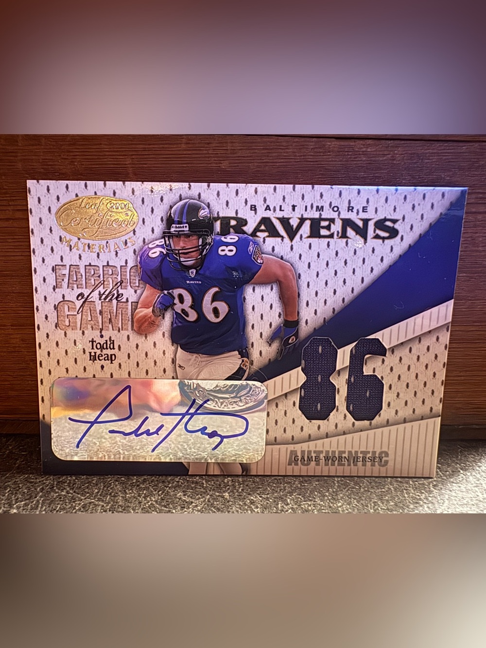 Baltimore Ravens #86 Todd Heap Autographed Football Card